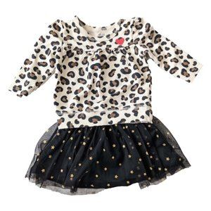 Carters Baby Sweater Cheetah Print 6Mos Top & Okie Dokie Tutu 9mos